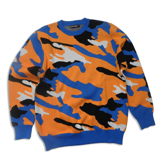 Zero One- Mens Long Sleeve Camoflage Sweater