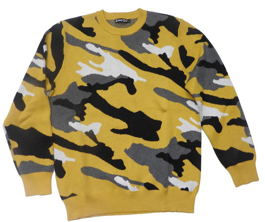 Zero One- Mens Long Sleeve Camoflage Sweater